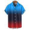 Chemise décontractée à manches courtes et boutons pour homme, couleur contrastée, idéale pour les vacances - multicolor 5XL