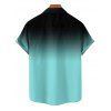 Tenue de vacances pour homme, chemise à manches courtes boutonnée et retroussable, poches intérieures, short à cordon, tenue de plage - Vert S | US 4