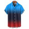 Tenue décontractée pour homme, chemise à manches courtes boutonnée et retroussable de couleur contrastée et short à poche intérieure avec cordon de serrage, tenue de plage - multicolor S | US 4