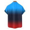 Tenue décontractée pour homme, chemise à manches courtes boutonnée et retroussable de couleur contrastée et short à poche intérieure avec cordon de serrage, tenue de plage - multicolor S | US 4