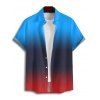 Tenue décontractée pour homme, chemise à manches courtes boutonnée et retroussable de couleur contrastée et short à poche intérieure avec cordon de serrage, tenue de plage - multicolor S | US 4