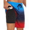 Tenue décontractée pour homme, chemise à manches courtes boutonnée et retroussable de couleur contrastée et short à poche intérieure avec cordon de serrage, tenue de plage - multicolor S | US 4