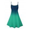 Robe de vacances à imprimé vie marine et motif poulpe, bretelles spaghetti, col en V, coupe trapèze, mini-robe de plage - Vert XXXXXL | US 20