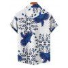Chemise de vacances à motif cachemire Flying Bird pour homme, boutonnée, retroussée, manches courtes, décontractée - Bleu 5XL