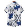 Vacation Couple Outfit Flying Bird Paisley Pattern Ruched Bust Belt Sweetheart Neck Dress and Button Up Shirt Casual Matching Outfit - Bleu S | US 4