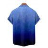 Chemise de vacances à motif pieuvre pour homme, boutonnée, retroussée, manches courtes, pour la plage - Bleu profond 5XL