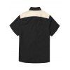 Chemise gothique à col rabattu et boutons pour homme, motif squelette avec chapeau de cowboy, couleur contrastée, 100 % coton, idéale pour les vacances - Noir M