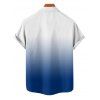 Chemise à manches retroussables et imprimé poulpe pour homme, chemise décontractée boutonnée à manches courtes - Bleu clair 5XL
