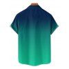 Chemise à manches retroussables et imprimé poulpe pour homme, chemise décontractée boutonnée à manches courtes - Vert profond S