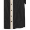 Chemise gothique à col rabattu et boutons pour homme, motif squelette avec chapeau de cowboy, couleur contrastée, 100 % coton, idéale pour les vacances - Noir 5XL