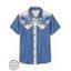 Men's Octopus Pattern Contrast Color Vacation Shirt Button Up Turn Down Collar Casual Shirt - BLUE GRAY S