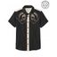 Chemise de vacances pour homme, motif chat avec chapeau, couleur contrastée, 100 % coton, col rabattu, boutonnée, décontractée - Noir 5XL