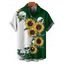 Chemise gothique à manches courtes et boutons pour homme, motif tête de mort et tournesol, couleur contrastée, style vacances - Noir M