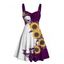 Robe gothique à col en cœur et mini robe trapèze à motif de tournesols et de crânes, couleur contrastée, avec ceinture et buste froncé - Rouge foncé XXXXXL | US 20
