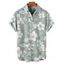 Chemise de vacances à imprimé feuilles d'hibiscus, chemise boutonnée à manches courtes - Rose clair M