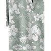 Chemise de Vacances Fleurie Imprimée Boutonnée à Manches Courtes - Vert clair M