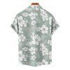 Tropical Print V Neck Split Hem Flutter Sleeve Vacation Dress And Short Sleeve Shirt Matching Outfit - Vert clair S | US 4