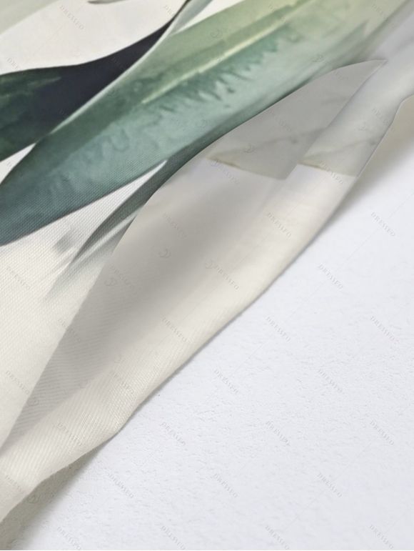 Robe de vacances à motif de feuilles avec poches et bretelles spaghetti réglables, coupe trapèze, longue et décontractée - Vert XL | US 12