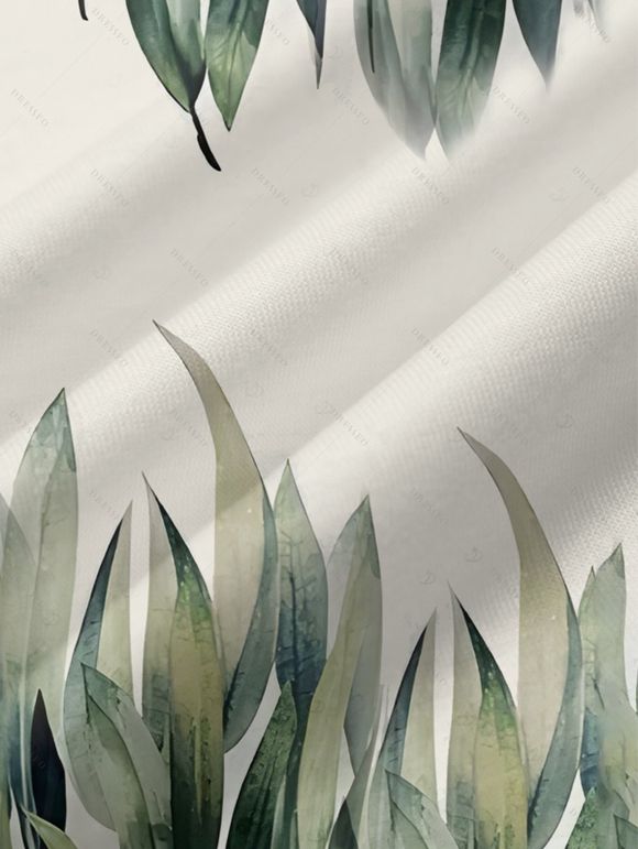 Robe de vacances à motif de feuilles avec poches et bretelles spaghetti réglables, coupe trapèze, longue et décontractée - Vert XL | US 12