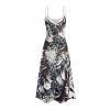 Robe de vacances à poches et motif animalier, bretelles spaghetti réglables, coupe trapèze, longue et décontractée - Noir XXL | US 14