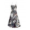 Robe de vacances à poches et motif animalier, bretelles spaghetti réglables, coupe trapèze, longue et décontractée - Noir XXL | US 14