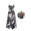 Robe de vacances à poches et motif animalier, bretelles spaghetti réglables, coupe trapèze, longue et décontractée - Noir XXL | US 14