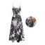 Robe de vacances à poches et motif animalier, bretelles spaghetti réglables, coupe trapèze, longue et décontractée - Noir XXL | US 14