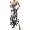 Robe de vacances à poches et motif animalier, bretelles spaghetti réglables, coupe trapèze, longue et décontractée - Noir XXL | US 14