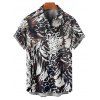 Vacation Couple Outfit Allover Animal Pattern Pocket Adjustable Spaghetti Strap A Line Long Tank Dress and Button Up Shirt Casual Matching Outfit - Noir S | US 4