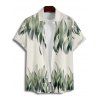 Vacation Couple Outfit Leaf Pattern Pocket Adjustable Spaghetti Strap A Line Long Tank Dress and Button Up Shirt Casual Matching Outfit - Vert S | US 4