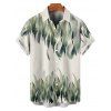 Vacation Couple Outfit Leaf Pattern Pocket Adjustable Spaghetti Strap A Line Long Tank Dress and Button Up Shirt Casual Matching Outfit - Vert S | US 4