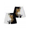 Short de plage à cordon de serrage pour homme, motif tête de mort contrastée et tournesol - Noir 3XL