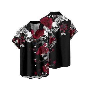 Gothic Couple Outfit Leaf Pattern Ruched Bust Sweetheart Neck A Line Mini Dress and Button Up Shirt Holiday Matching Outfit