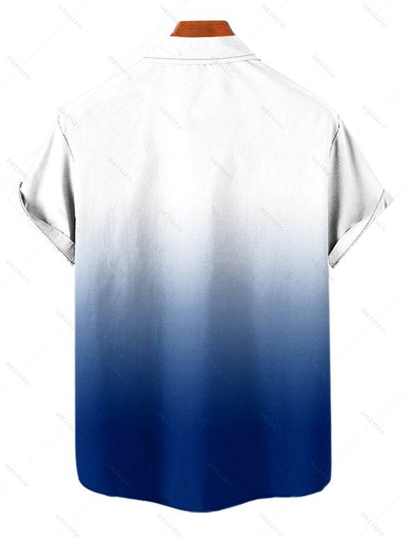 Vacation Couple Outfit Octopus Print Butterfly Lace Long Tank Top Colorblock Wide Leg Pants and Roll Up Sleeve Shirt Matching Outfit - Bleu profond S | US 4