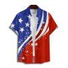 Chemise patriotique à manches courtes et boutons pour homme, motif étoiles et rayures, motif drapeau américain, jour de l'indépendance - multicolor A XL