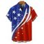 Chemise patriotique à manches courtes et boutons pour homme, motif étoiles et rayures, motif drapeau américain, jour de l'indépendance - multicolor A XL