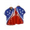 Chemise à manches courtes et boutons pour homme, motif étoiles et rayures, motif drapeau américain, motif patriotique, jour de l'indépendance - multicolor A 3XL