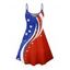 Robe de fête de l'indépendance à rayures étoilées et éléments du drapeau américain, robe mini-débardeur patriotique à bretelles spaghetti et col en V - multicolor A S | US 4