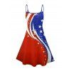 Robe de fête de l'indépendance à rayures étoilées et éléments du drapeau américain, robe mini-débardeur patriotique à bretelles spaghetti et col en V - multicolor A XXXL | US 16