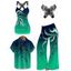 Vacation Couple Outfit Octopus Print Butterfly Lace Long Tank Top Colorblock Wide Leg Pants and Roll Up Sleeve Shirt Matching Outfit - Bleu Ciel S | US 4