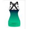 Vacation Couple Outfit Octopus Print Butterfly Lace Long Tank Top Colorblock Wide Leg Pants and Roll Up Sleeve Shirt Matching Outfit - Vert profond S | US 4