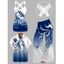 Vacation Couple Outfit Octopus Print Butterfly Lace Long Tank Top Colorblock Wide Leg Pants and Roll Up Sleeve Shirt Matching Outfit - Bleu Ciel S | US 4