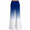 Vacation Couple Outfit Octopus Print Butterfly Lace Long Tank Top Colorblock Wide Leg Pants and Roll Up Sleeve Shirt Matching Outfit - Bleu profond S | US 4