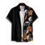 Chemise gothique à manches courtes et boutons pour homme, motif tête de mort et roses, style vacances - Noir M