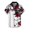 Gothic Couple Outfit Leaf Pattern Ruched Bust Sweetheart Neck A Line Mini Dress and Button Up Shirt Holiday Matching Outfit - multicolor A S | US 4