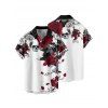 Gothic Couple Outfit Leaf Pattern Ruched Bust Sweetheart Neck A Line Mini Dress and Button Up Shirt Holiday Matching Outfit - multicolor A S | US 4