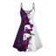 Robe gothique monochrome à motif de crânes de roses, bretelles spaghetti, col en V, coupe trapèze, mini-robe débardeur de vacances - Noir XXXL | US 16
