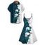 Gothic Couple Outfit Monochrome Rose Skulls Pattern Spaghetti Strap Tank Dress and Button Up Shirt Holiday Matching Outfit - Bleu profond S | US 4