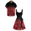 Vacation Couple Outfit Ombre Octopus Pattern Ruched Bust Belt Sweetheart Neck Dress and Button Up Shirt Beach Matching Outfit - Rouge S | US 4