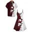 Gothic Couple Outfit Monochrome Rose Skulls Pattern Spaghetti Strap Tank Dress and Button Up Shirt Holiday Matching Outfit - Bleu profond S | US 4
